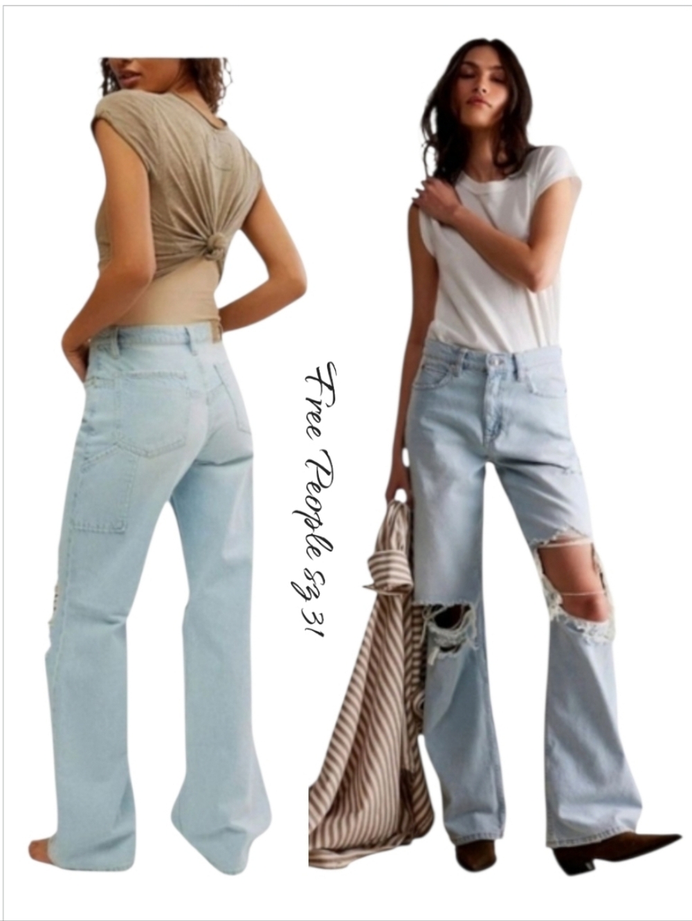 NWOT Free People Baggy High Rise Jeans Sz 31
